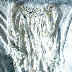 Viola Borghi Sheer Floral Silk Layered Blouse- Stunning Blouse
